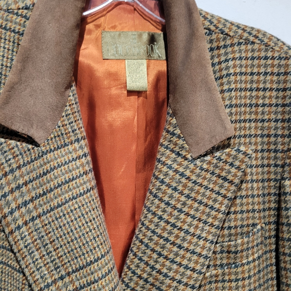 Vtg Patchwork Blazer Large - image 5